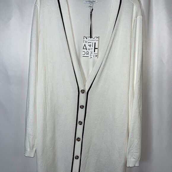 2X 41 Hawthorn White Cardigan Long Sleeve Polyester/viscose - Picture 3 of 6